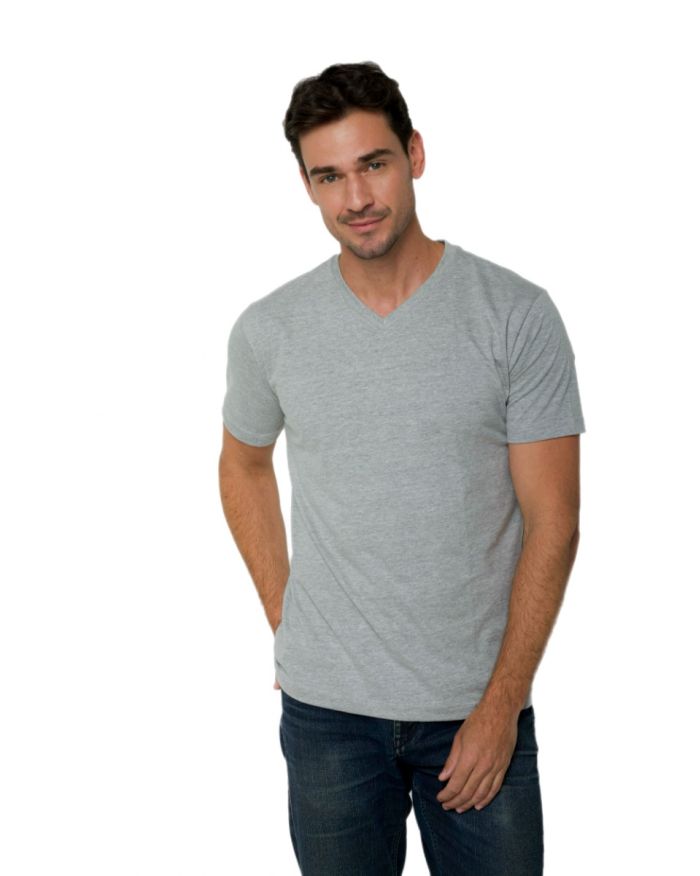 Camiseta Pima iuseu V cinza claro-PP