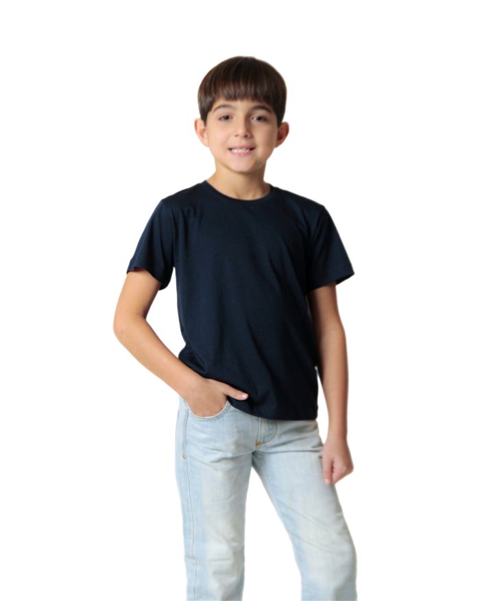 Camiseta Pima infantil iuseu azul marinho-6