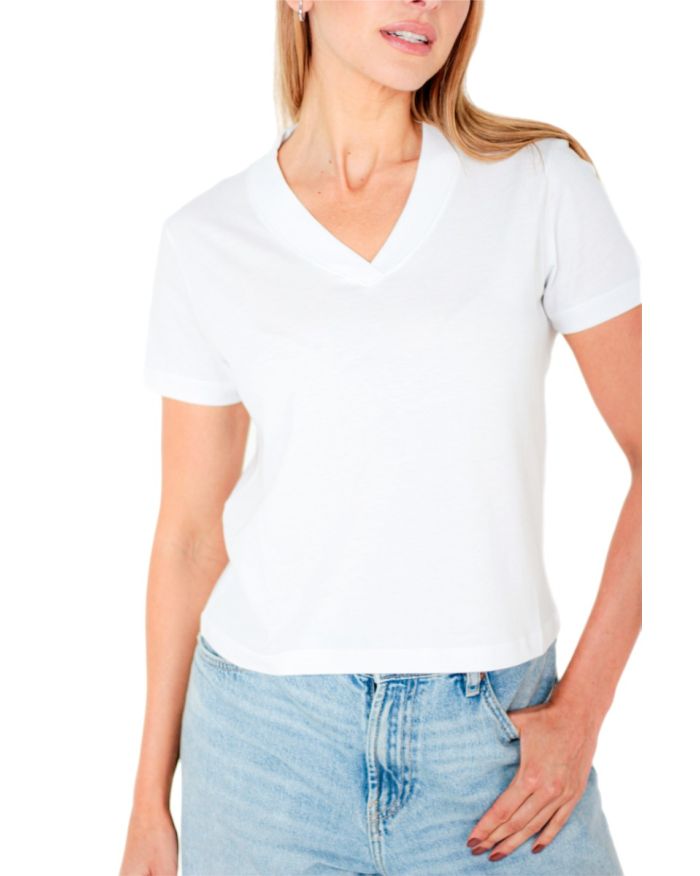 Camiseta Pima V iuseu feminina branca