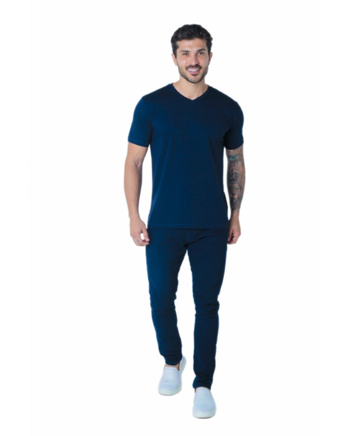 Camiseta Pima V iuseu azul marinho-PP
