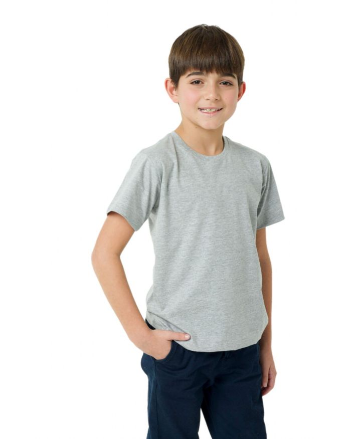 Camiseta Pima infantil iuseu cinza claro