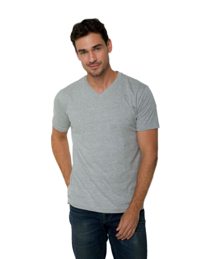 Camiseta Pima iuseu V cinza claro