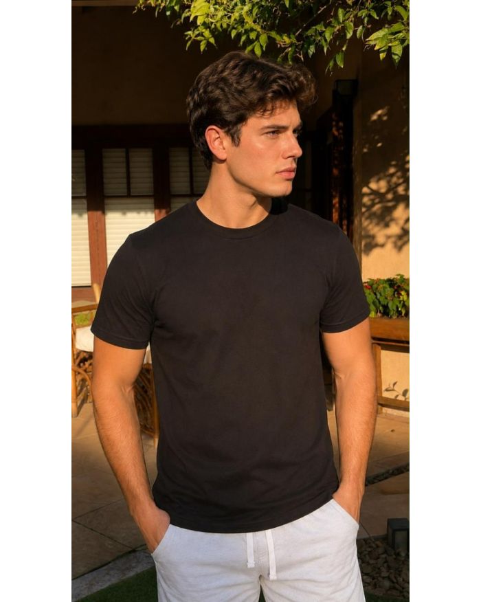 Camiseta touch pima iuseu-Preta-P